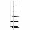vidaXL Hylle 6 etasjer svart 40x40x160 cm herdet glass