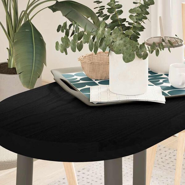 vidaXL Bordplate m&oslash;rkebrun 80x40x4 cm oval heltre eik