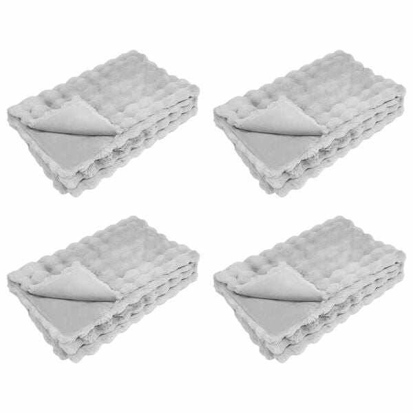 vidaXL Skliikkerteppe / pledd i kunstig kaninpels Olite 4 pcs Gr&aring;