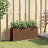 vidaXL Plantekasse med 2 potter brun 90x20x40 cm polyrotting