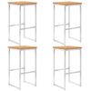 vidaXL Barkrakker 4 stk heltre teak og rustfritt st&aring;l