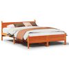 vidaXL Sengeramme uten madrass voksbrun 140x190 cm heltre furu