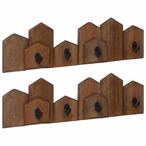 vidaXL Henger Brun 48 x 8 x 15 cm Massiv Mahogni Tre