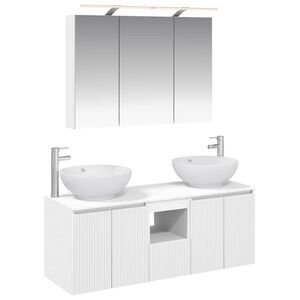 vidaXL Baderomsskapsett 4 pcs Hvit Konstruert tre