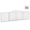 vidaXL Gabionkurver buede 2 stk 400x30x100/120 cm galvanisert jern
