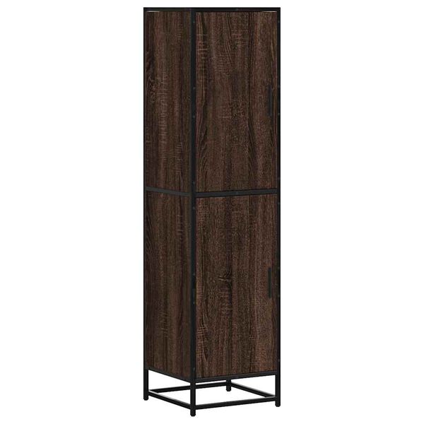 vidaXL Highboard brun eik 35,5x35x139 cm konstruert tre og metall