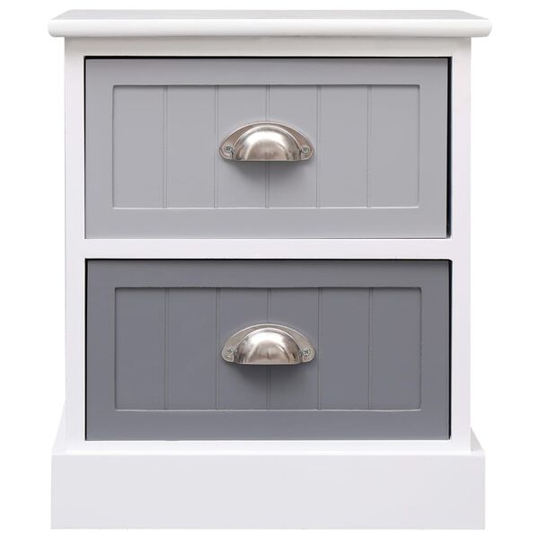 vidaXL Nattbord 2 stk gr&aring; 38x28x45 cm keisertre