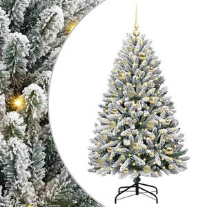 vidaXL Kunstig juletre med 150 LED Gr&oslash;nn og hvit 120 cm PVC og metall
