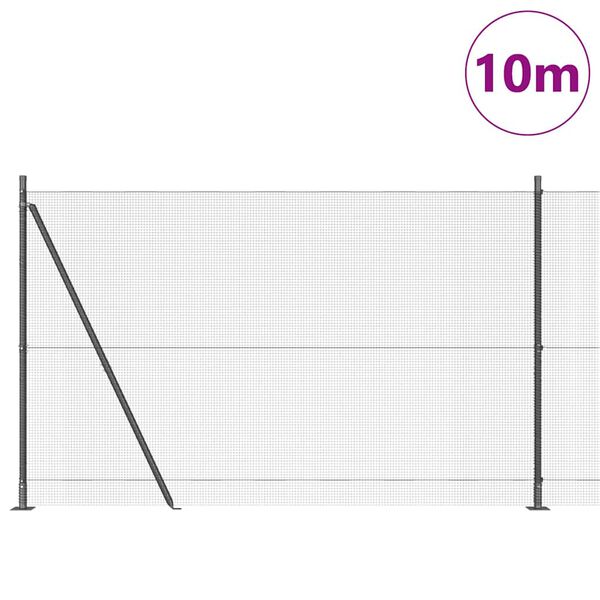 vidaXL Gjerdep&aring;le Gr&aring; 10 x 1,4 m (12 x 12 mm nett) St&aring;l og PVC