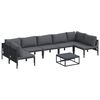 vidaXL Hagesofa Set 8 stk. Svart St&aring;l