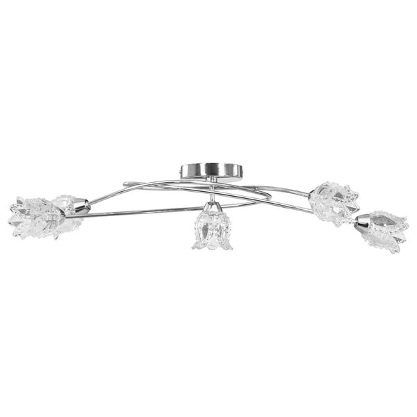 vidaXL Taklampe med glasskjermer for 5 G9 lysp&aelig;rer blomsterdesign