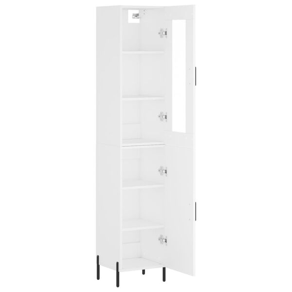 vidaXL Highboard hvit 34,5x34x180 cm konstruert tre