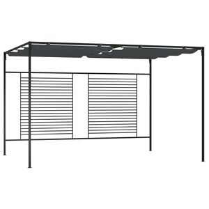 vidaXL Paviljong med uttrekkbart tak 4x3x2,3 m antrasitt 180 g/m&sup2;