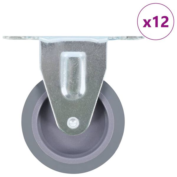 vidaXL Faste hjul 12 stk 75 mm