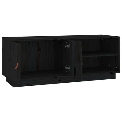 vidaXL TV-benk svart 105x34x40 cm heltre furu
