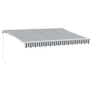 vidaXL Manuell uttrekkbar markise antrasitt og hvit 350x250 cm