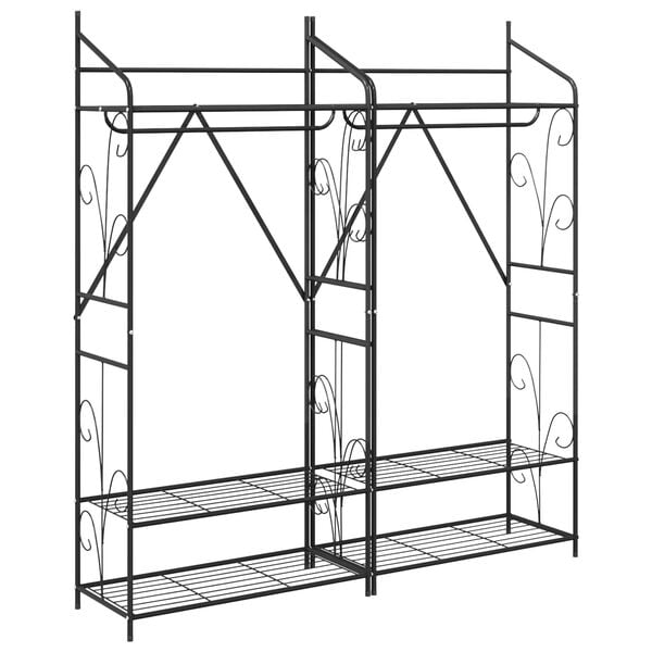 vidaXL &Aring;pen Garderobe Ensfarget 2 pcs 78 x 36 x 158 cm
