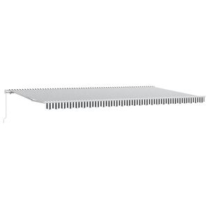 vidaXL Manuell uttrekkbar markise antrasitt og hvit 500x300 cm
