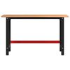 vidaXL Arbeidsbenk lysebrun 140x60x81,5 cm heltre eik
