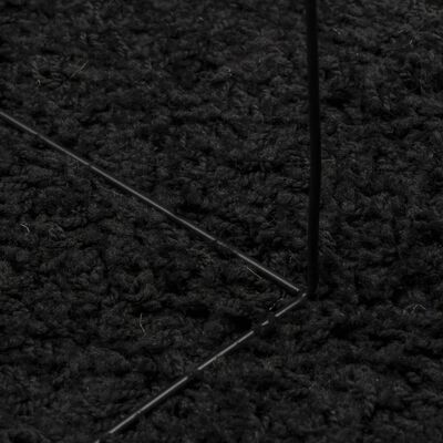vidaXL Tykt teppe PAMPLONA høy luv moderne svart Ø 80 cm