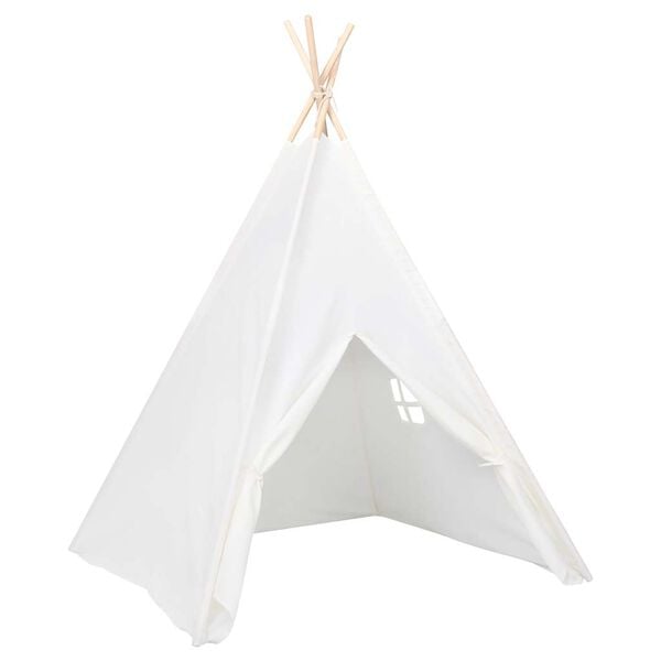 vidaXL Tipi-telt for barn med pose ferskenhud hvit 120x120x150 cm