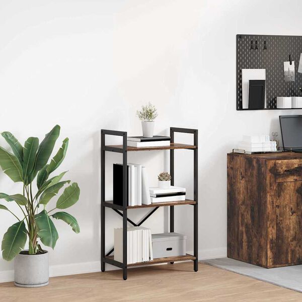 vidaXL Bokhylle R&oslash;kt eik 56 x 34 x 96 cm Konstruert tre