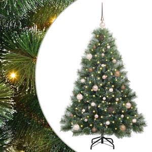 vidaXL Kunstig juletre med 150 LED med stativ gr&oslash;nn 150 cm PE og PVC