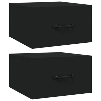 vidaXL Veggmontert nattbord 2 stk svart 35x35x20 cm