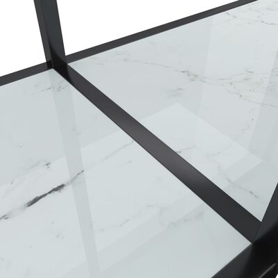 vidaXL Konsollbord hvit 220x35x75,5 cm herdet glass