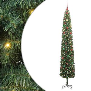 vidaXL Kunstig juletre med 300 LED grønn 300 cm PVC og stål og plast