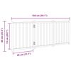 vidaXL Hundeport sammenleggbar 3 paneler hvit 150 cm heltre gran