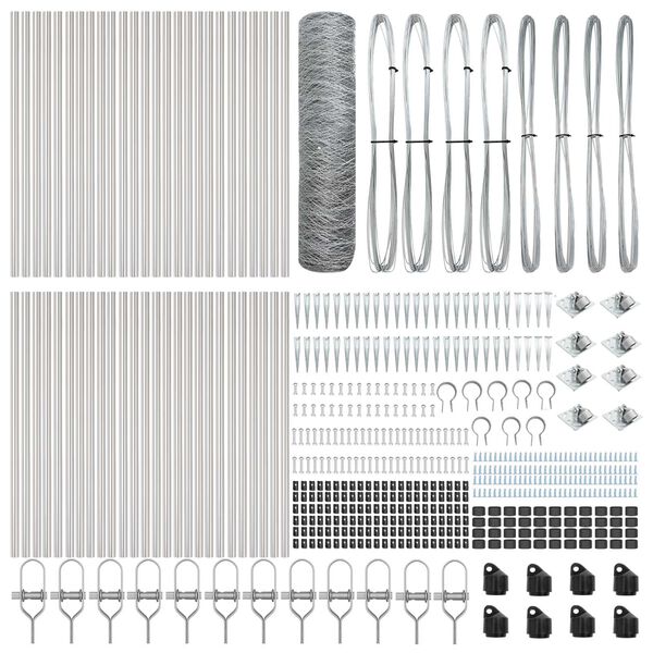 vidaXL Gjerdepåle sølv 100 x 1 m (50 mm mesh) Stål