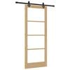 vidaXL Skyved&oslash;r Naturlig 86 x 211 cm Massivt furutre og glass