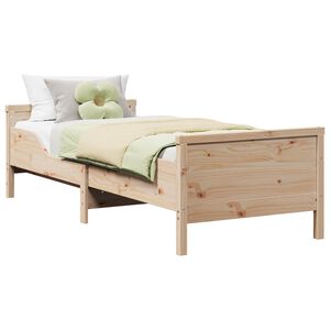 vidaXL Sengestamme med hodegjerde Brun 80 x 200 cm Konstruert tre