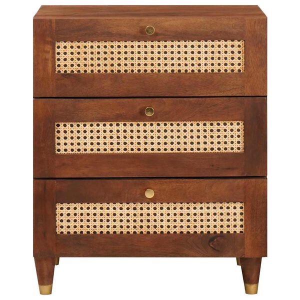 vidaXL Nattbord med skuff 50 x 33 x 62 cm Massiv mango tre