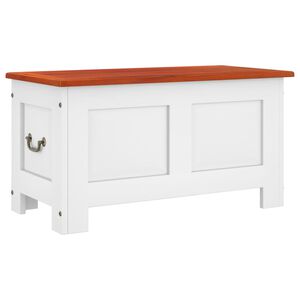 vidaXL Oppbevaringskiste med lokk brun og hvit heltre akasie