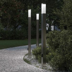 vidaXL Pullertlamper med stikkontakt 3 stk 110 cm rustfritt st&aring;l IP44
