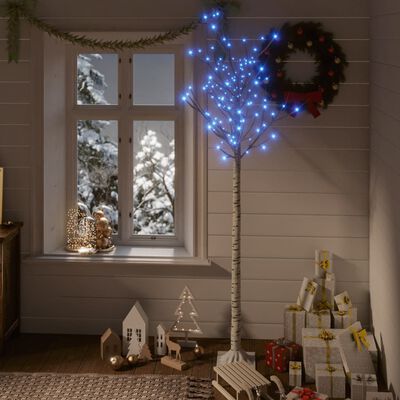 vidaXL Juletre 180 LED-dioder 1,8m blå silje innendørs og utendørs