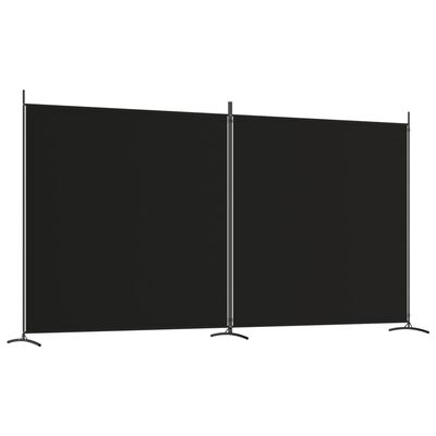 vidaXL Romdeler med 2 paneler svart 348x180 cm stoff
