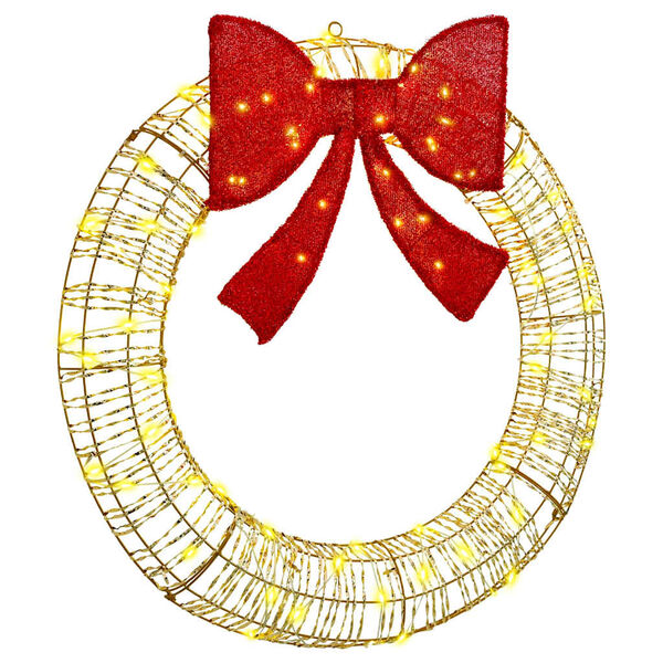 vidaXL Krans med 80 LED Varmhvit 91 x 91 x 9 cm PET