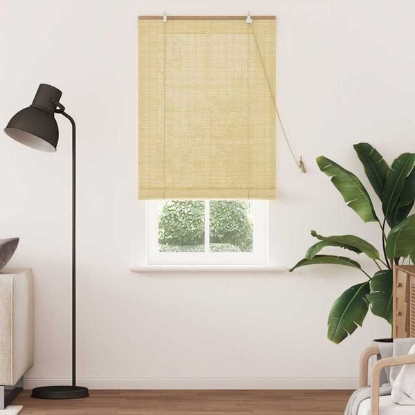 vidaXL Rullegardin med gardiner Natur 90 x 220 cm Bambus