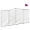vidaXL Gabionkurver buede 3 stk 400x30x180/200 cm galvanisert jern