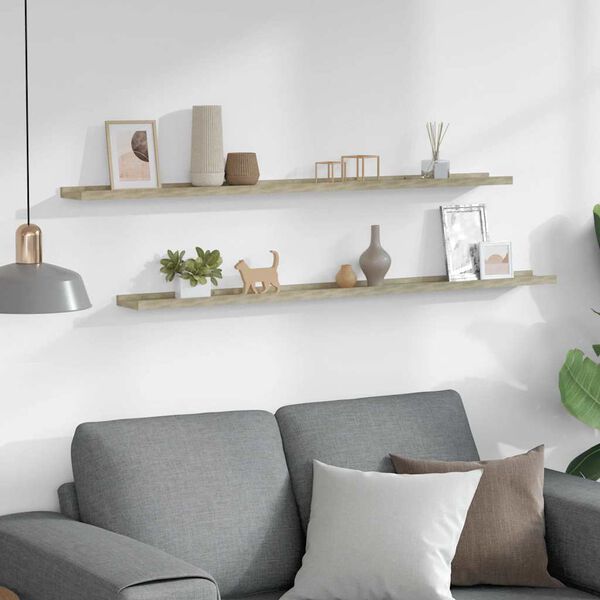 vidaXL Vegghyller 2 stk sonoma eik 115x9x3 cm