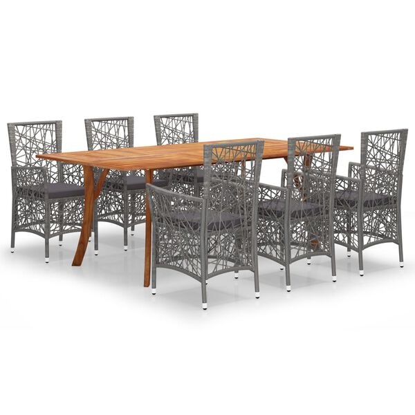 vidaXL Utend&oslash;rs spisestue 7 deler gr&aring;