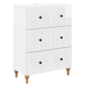 vidaXL Skuffeskap H&oslash;gglans hvit 66 x 34,5 x 90 cm Konstruert tre