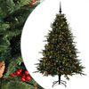 vidaXL Kunstig juletre med julekuler 210 cm 300 LED-lys Varmhvit