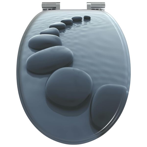 vidaXL Myk-lukking toalettsete Gr&aring; 44 x 38 cm MDF-plater