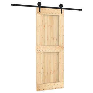vidaXL Skyved&oslash;r Naturlig og svart 80 x 210 cm Massiv Furu Tre