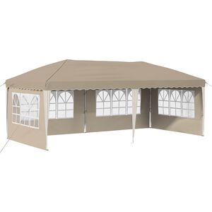 vidaXL Pop-up Festtelt 575 x 289 x 245 cm Krem