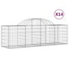 vidaXL Gabionkurver buede 14 stk 200x50x60/80 cm galvanisert jern